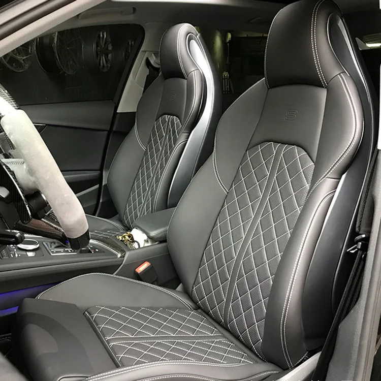 car luxury sport racing seat custom carbon fiber panel leather cover bucket upgrade RS seats for Audi A3 A4 A5 A6 A7 Q3 Q5 Q7 Q8