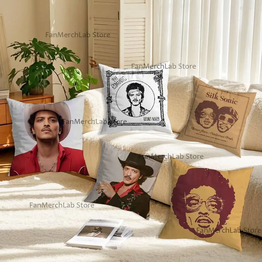 Singer B-Bruno M-Mars Printed Pillow Cover Cushion Case Simple Sofa Pillow Case No Pillow Core