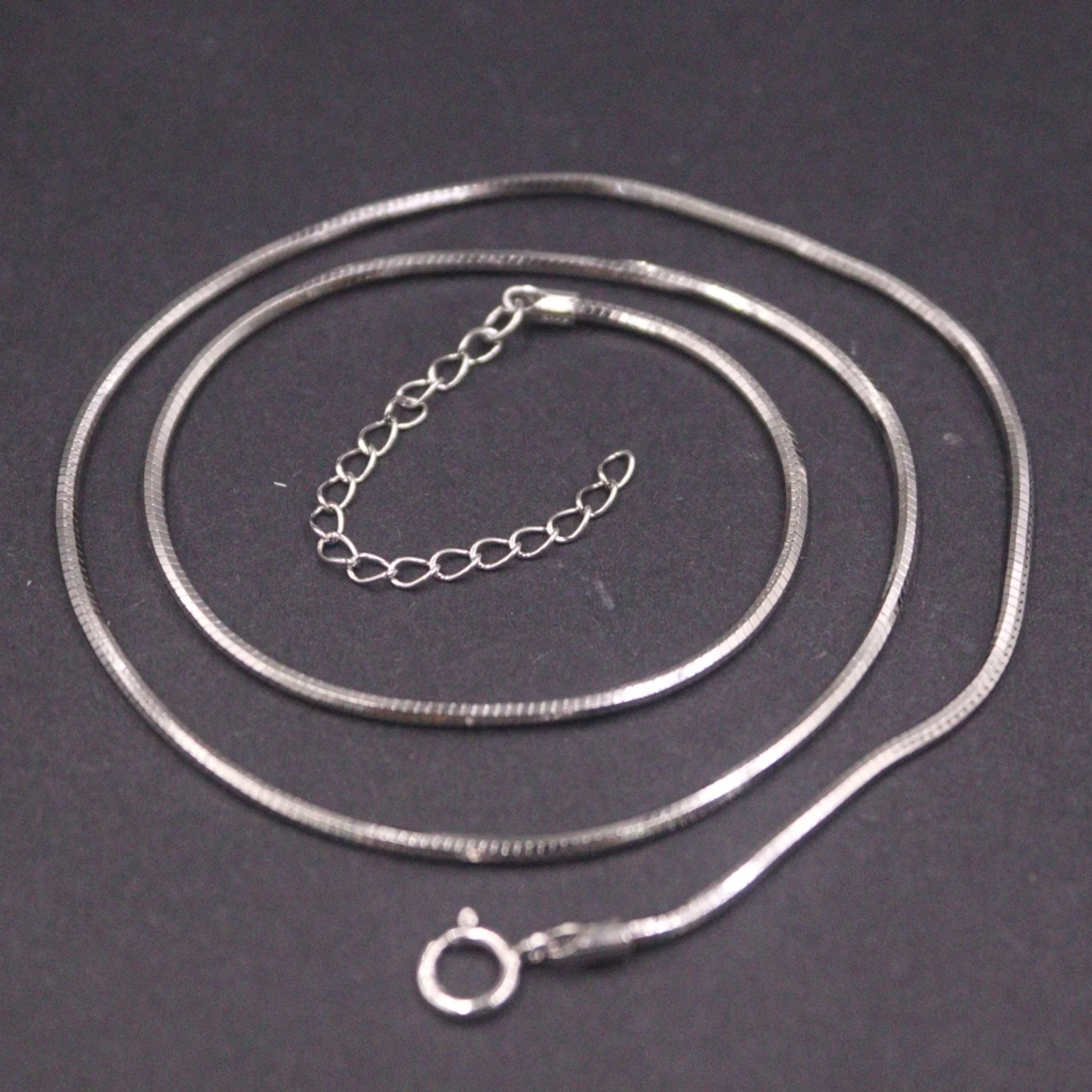 

Real Solid 925 Sterling Silver Chain Women Lucky Gift 1.5mm Width Snake Adjust Necklace 6-7g