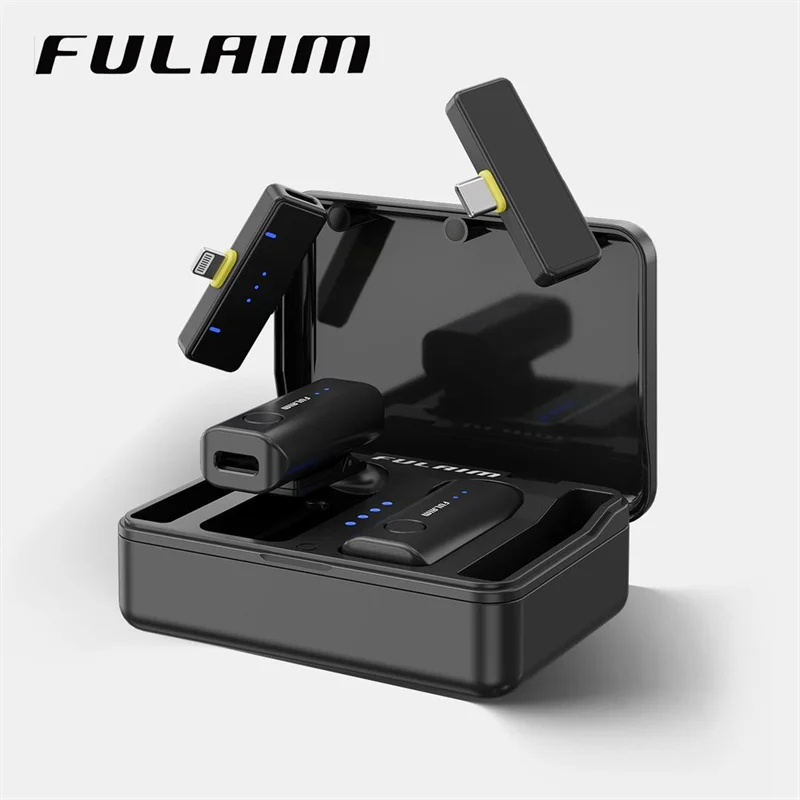 FULAIM X2 Microfono lavalier wireless per serie iPhone/Android/Samsung Galaxy/PC, mini USB-C microfono da bavero per Youtube/TikTok/Vlog