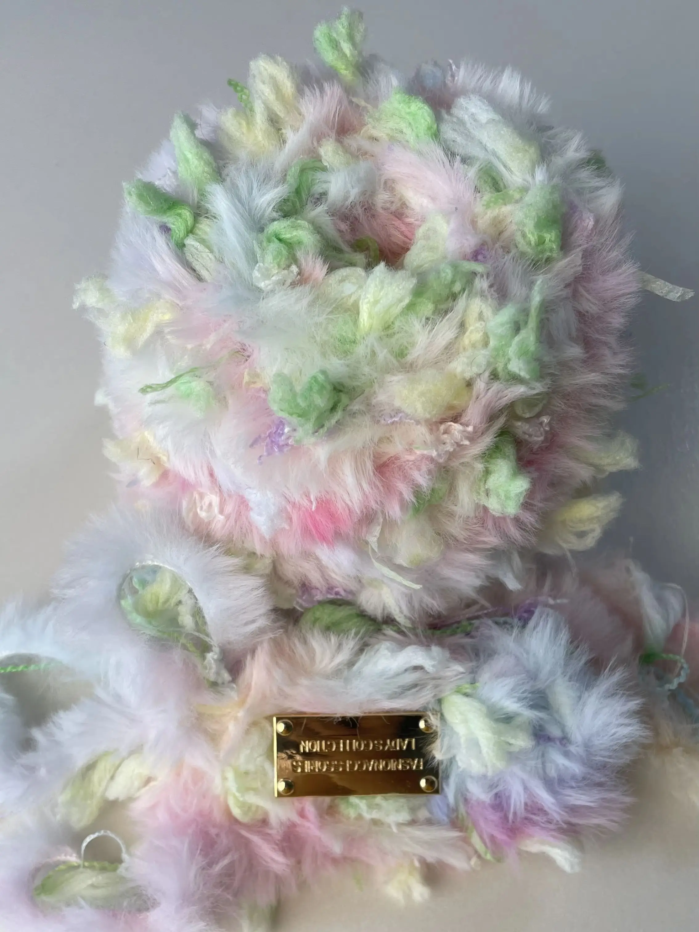 

Fluffy Faux Fur Nimbus Cotton Candy Plush Yarn 100g Hand Dyed Soft Blended Yarn DIY Craft Supplies for Crochet Knitting Bag Scar