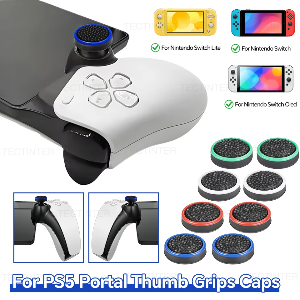 8 Fundas de Silicona para Palancas Analógicas de Control para Consola PS5 Portal, para Controles de Nintendo Switch 1/Oled/Lite, Accesorios para Gamepads