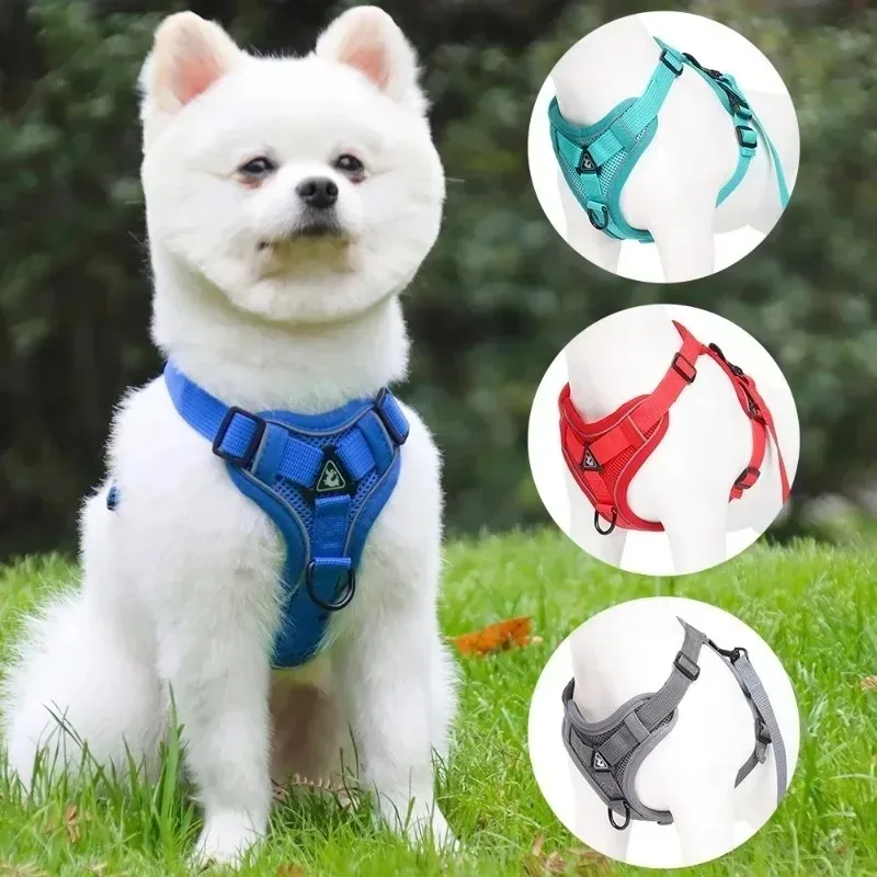 Hundegeschirr-Leine-Set für kleine und mittelgroße Hunde, Katzenwandern, verstellbare Welpenleine, reflektierendes Geschirr, Weste, Chihuahua, Mops, Heimtierbedarf