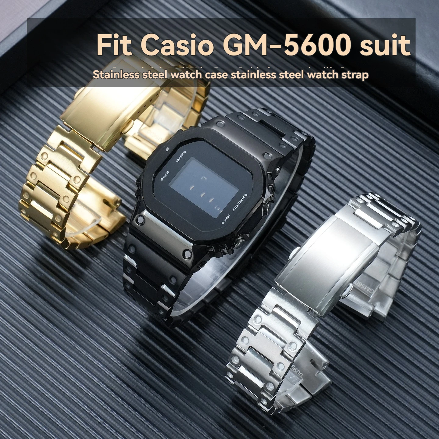 For Casio G-SHOCK Small Square 3229 GM-5600 Stainless Steel Watch Case Metal Watch Band Men Modified Watch Accessories