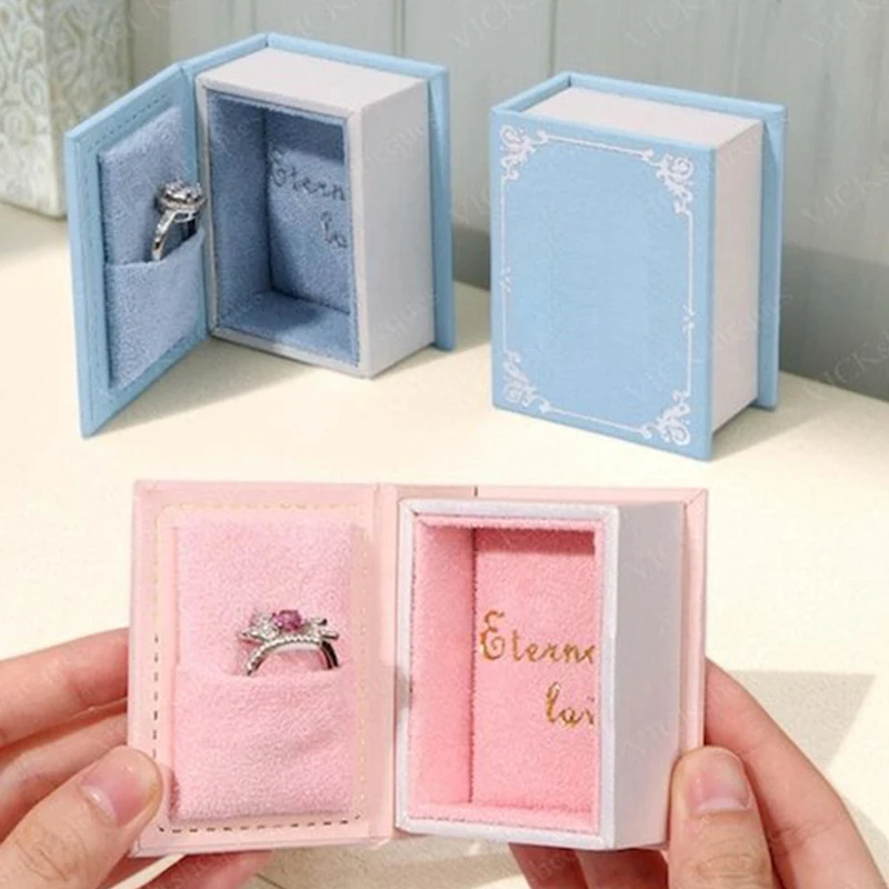 

Портативный футляр-книжка для украшений: дорожный органайзер для серег и колец, простой бокс для хранения ювелирных изделий