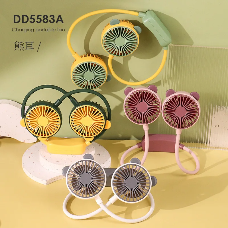 

Drop Fan Cute Head-mounted Neck Hanger Fan Portable Lazy Neck Hanger Fan USB Charging Small Fan