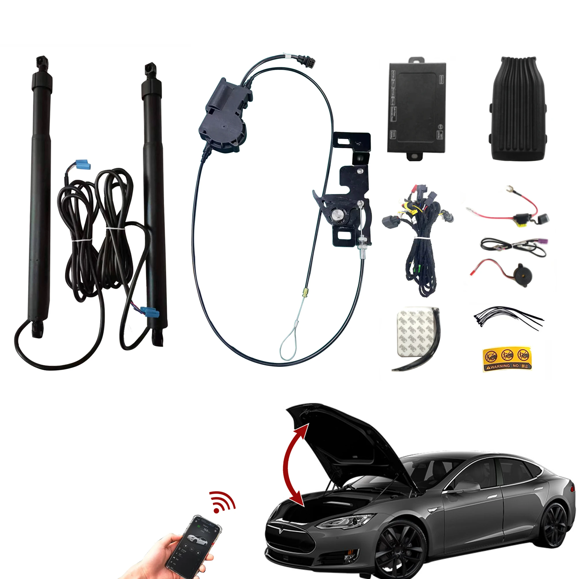 Power Frunk Kit Compatible with Tesla Model S 2014-2015 Electric Front Trunk Opener and Closer Automatic Frunk Conversion Upgrad