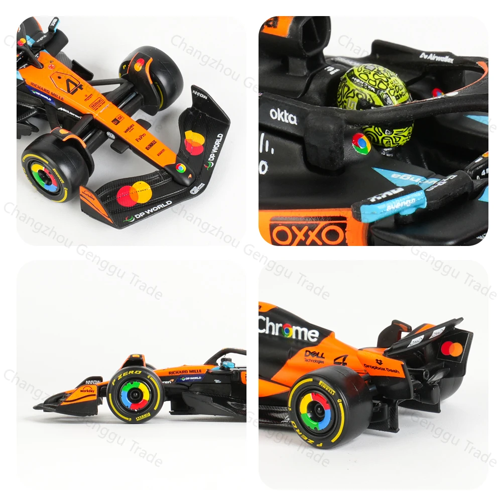 Bburago 1:43 صندوق أكريليك 2025 ماكلارين MCL39 F1 صيغة سباق السيارات محاكاة ثابتة دييكاست سبيكة نموذج سيارة #3