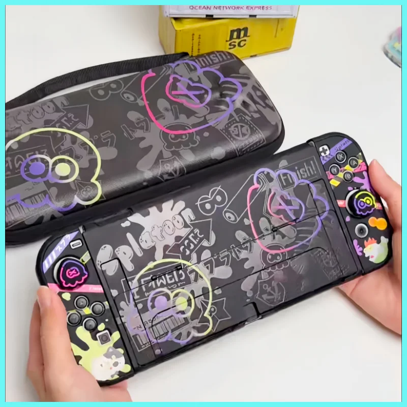 In Stock Switch 2 Oled Protective Case Hard Shell Dockable Splatoon 3 Anti Scratch Shockproof Protective Cover For Adult Gamers