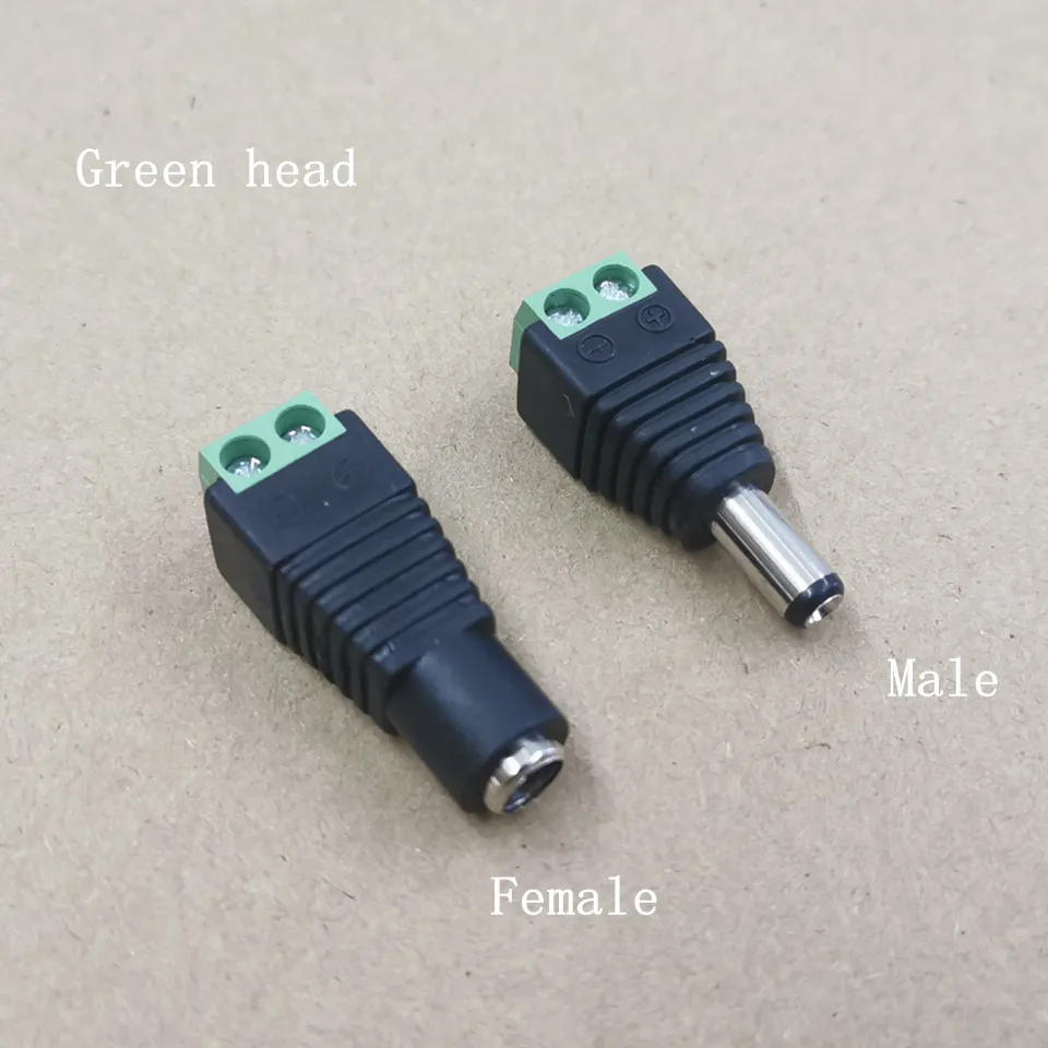 5pcs 10pcs 12V 2.1x5.5mm solderless DC power male / female plug adapter connector 5-24v Pressed Connected,for LED Strip Light