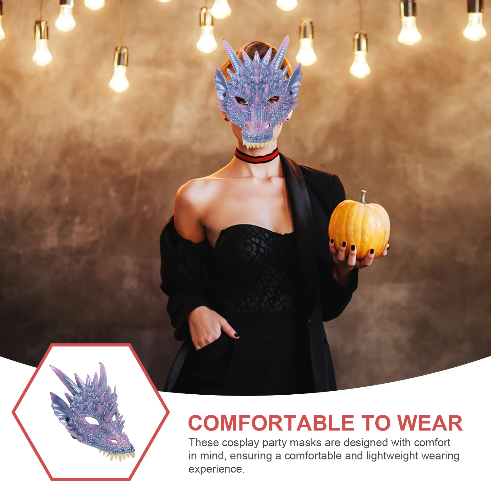 Maska Smoka 3D Halloween Cosplay Kostium na Imprezę Straszny Zwierzak Maskarada Karnawałowa Akcesorium Rekwizyt Cosplay Maska Smoka 3D