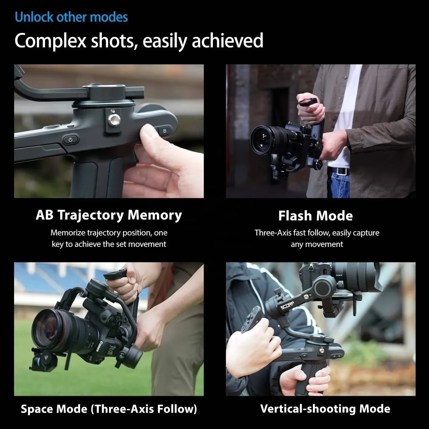 جديد في المخزون SCORP C 3 محور مثبت أفقي يده المضادة للاهتزاز مثبت الكاميرا 2500mAh كاميرا قابلة للشحن Gimbal