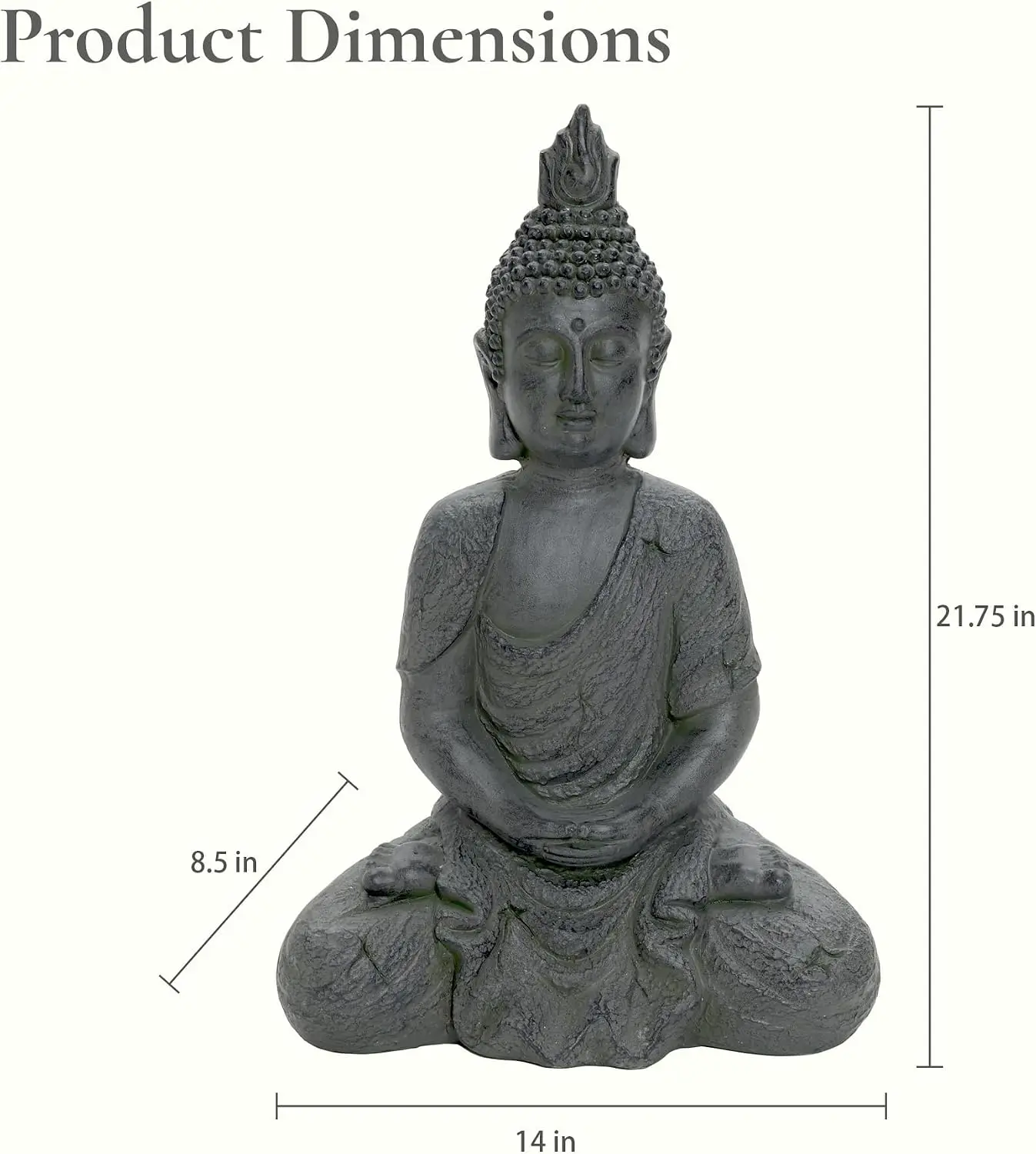 LuxenHome Large Buddha Statue, 22