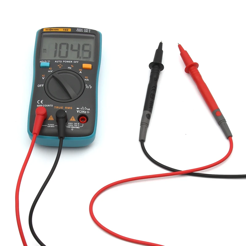 RICHMETERS 102 Multimeter 6000 counts Back light AC/DC Ammeter Voltmeter Ohm Frequency Diode Temperature RM101