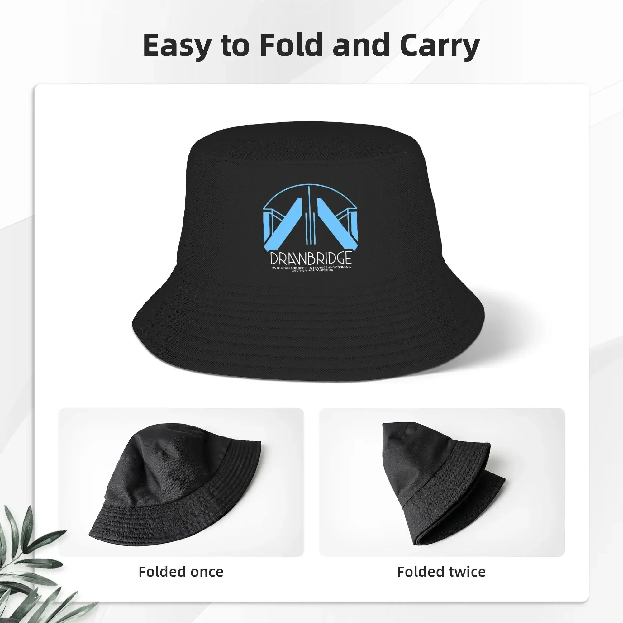 Unisex Drawbridge Logo Death Stranding Bucket Hat  Foldable Fisherman s Summer Fashion Travel Hiking Caps Graphic Sun