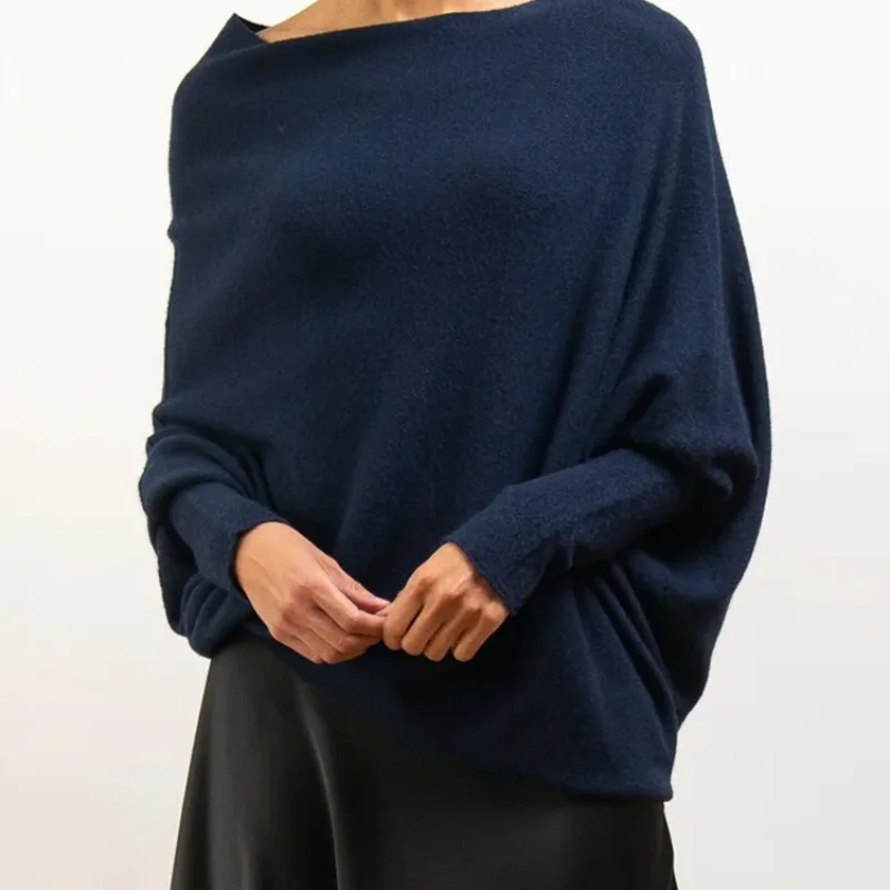 Pull Plissé à Manches sulfet Col Rond pour Femme, Tricot de Couleur Unie, Élégant, à la Mode, Automne et Hiver