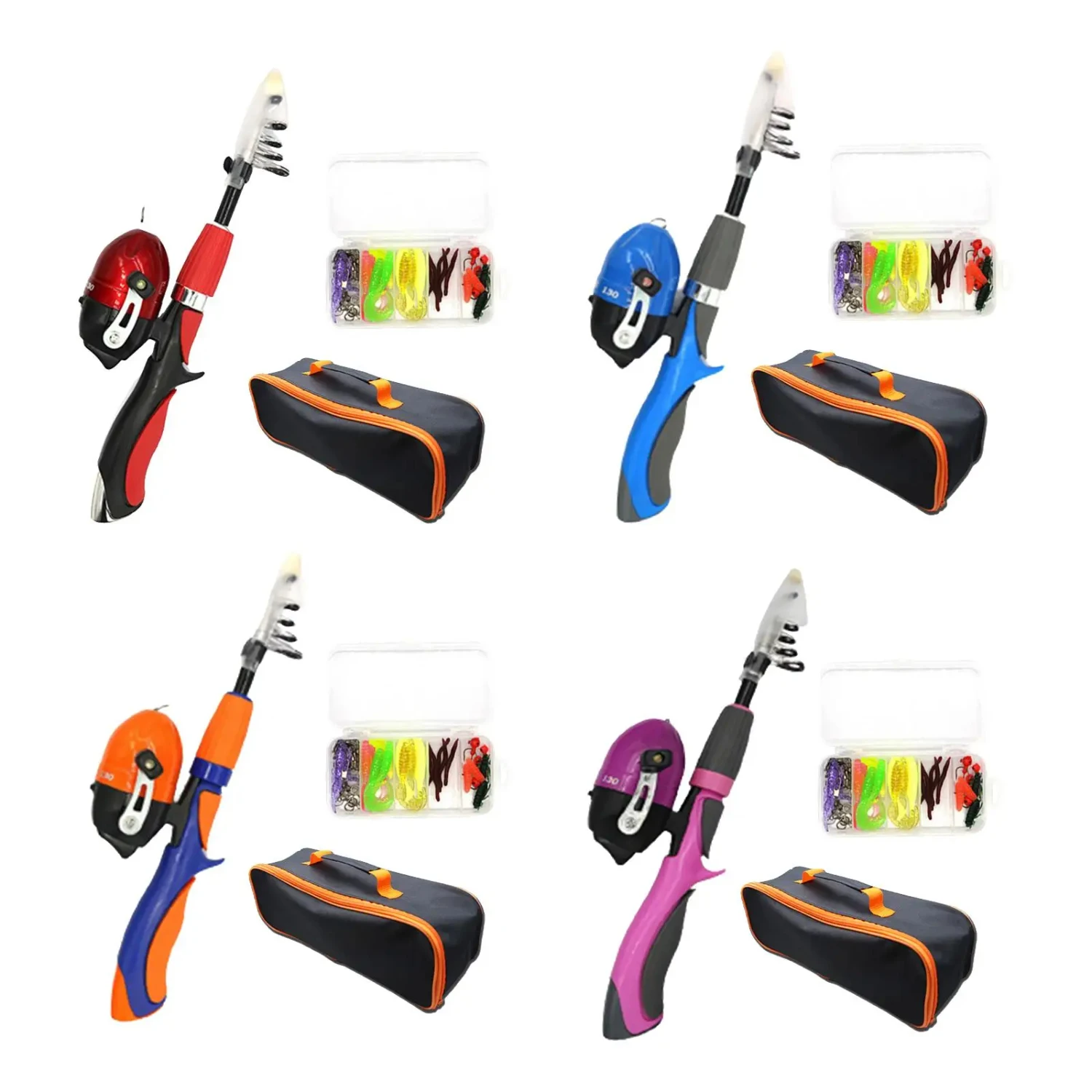 

Telescopic Fishing Rod and Reel Combo Kits with Fishing Reel Traveling Kid Fishing Pole Boys Girls Travel Beginners