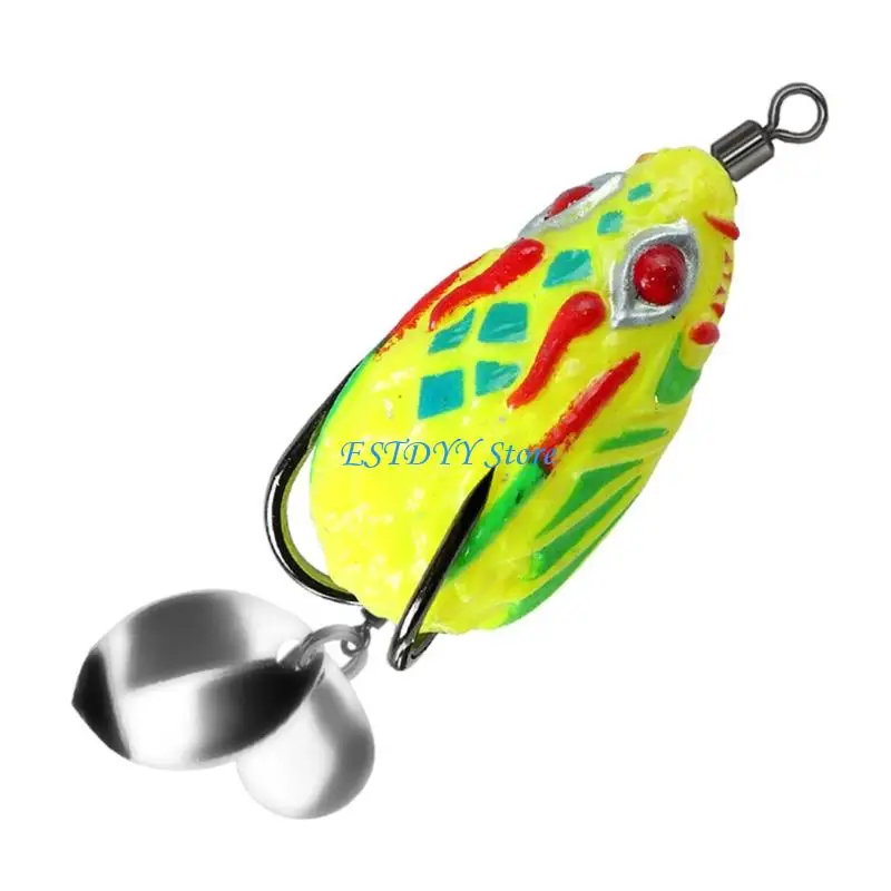 

G6DE PVC Frogs Lures for Blackfish Fishing Lures with Double Hook and Blade 4cm