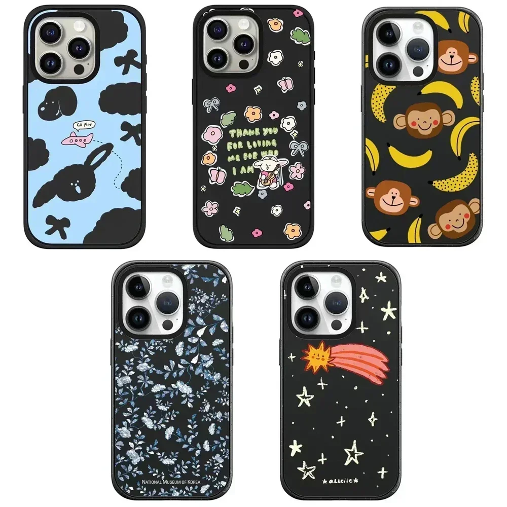 

Cartoon Monkey Black Frosted Phone Case Cover for iPhone 13 14 15 Pro Max Protective Case