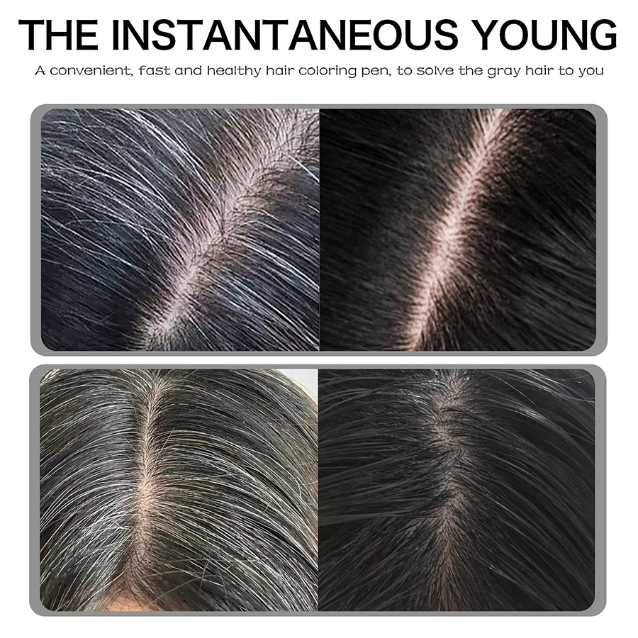 رمادي صبغ الشعر عصا مقاوم للماء شعري والجذر المخفي قلم الشعر المتاح التغطية الرمادية الفورية القلم لجذور الشعر اللمس #4