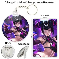 Juri Han Anime Character Game Soft Button Badge Brooch anchor Peripherals Pin Commemorative DIY Lapel Backpack Decoration 75mm