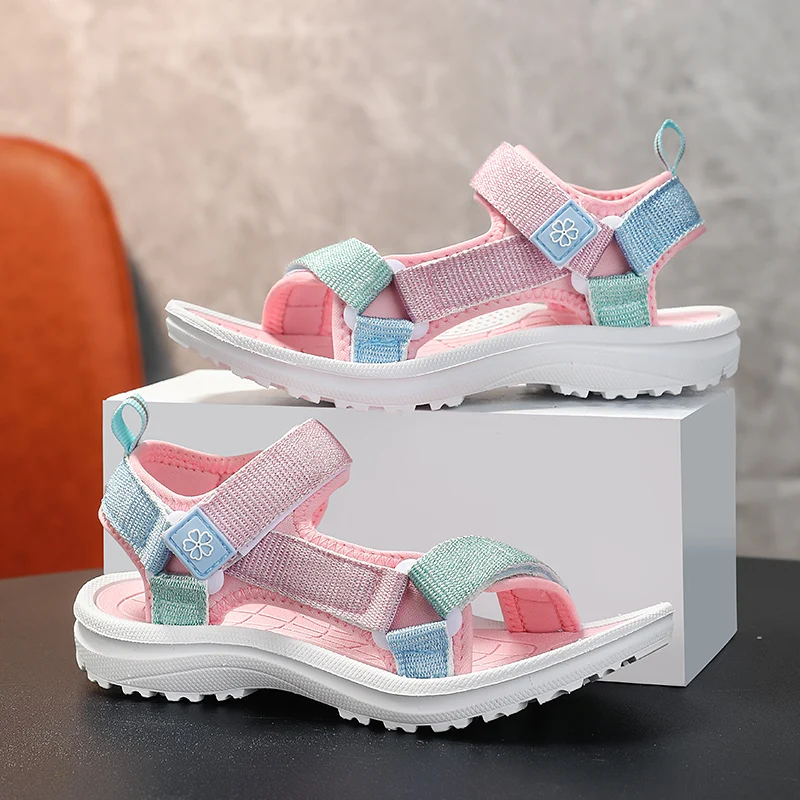 Children Sandals Girls Shoes Summer Outdoor Walking Sneaker Breathable 2026 New Design Casual Girls Sports Sandals