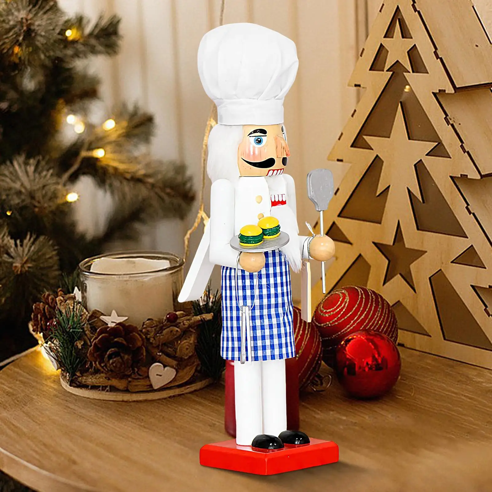 

Chef Nutcracker Christmas Decor 14 Inch Nutcracker Desktop Ornaments With Chef Hat Holiday Collectibles For Table Centerpiece