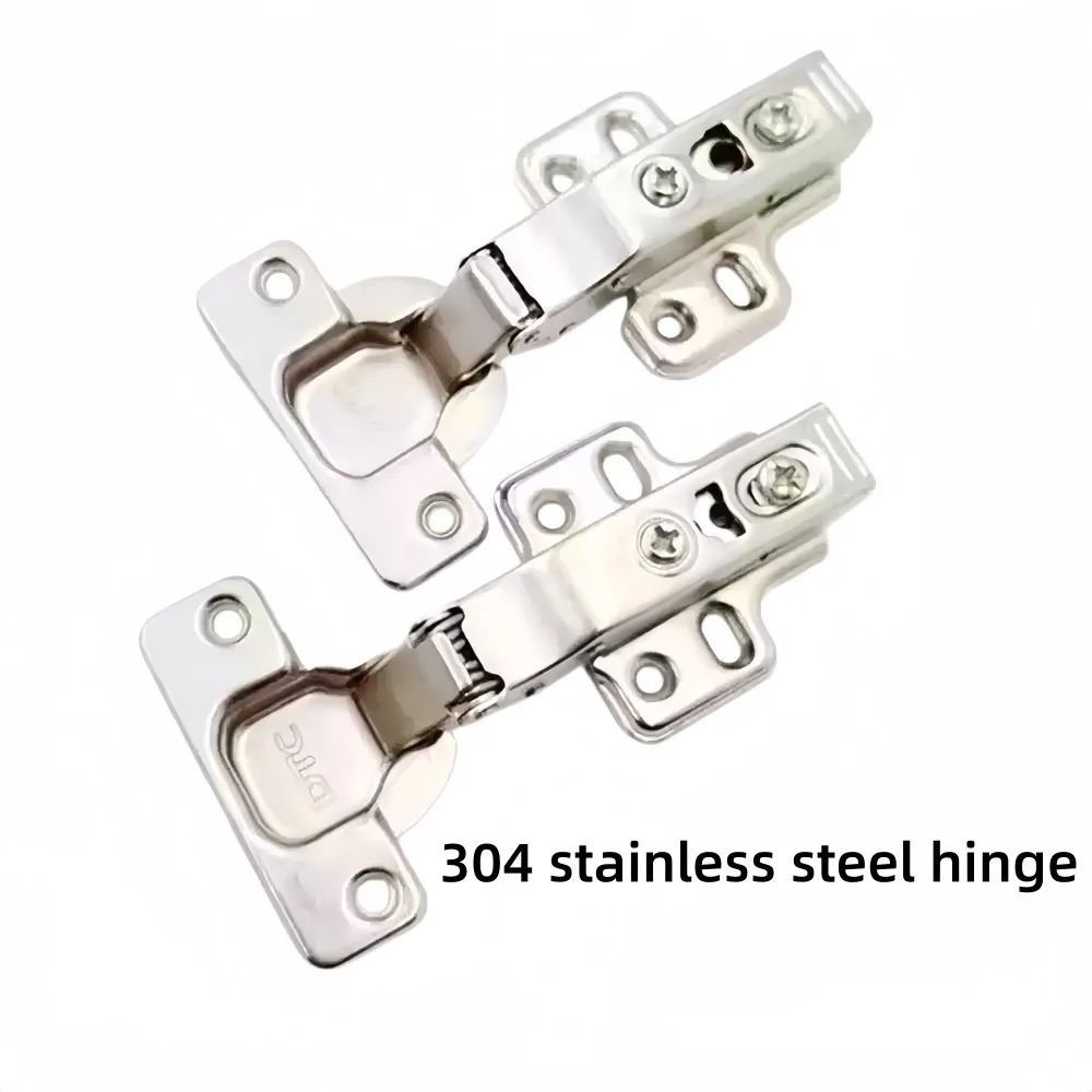 1Pcs 304 SS Hydraulic Soft Close Cabinet Hinge Spring Damping Door Hinge Full Half Overlay Insert Embed Type