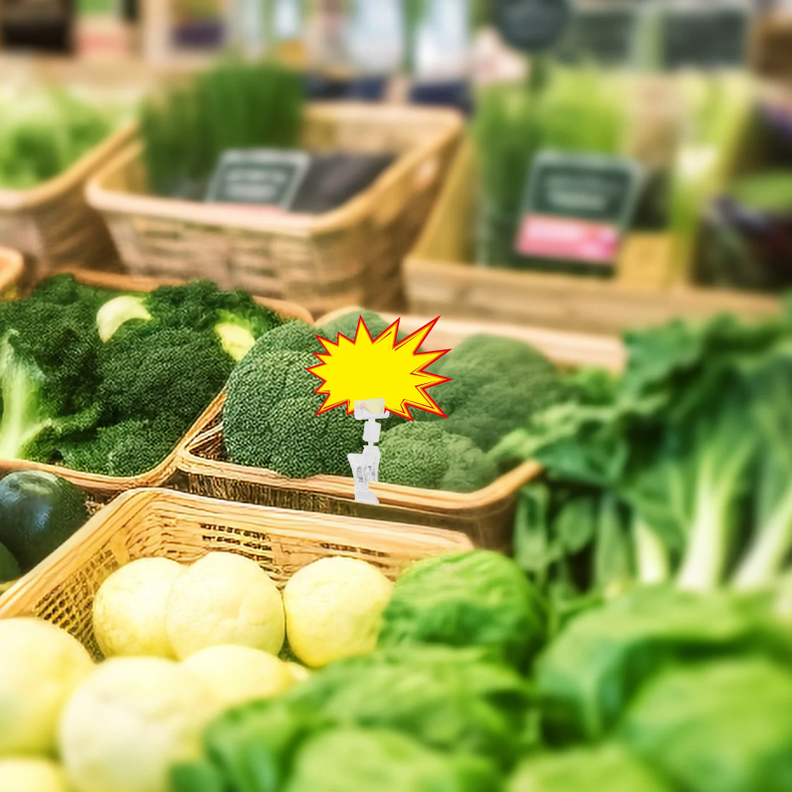 

10pcs Label Clips Adjustable Holder For Retail Store Supplies Double Head Clips Merchandise Display Plastic Sign Stand Clip