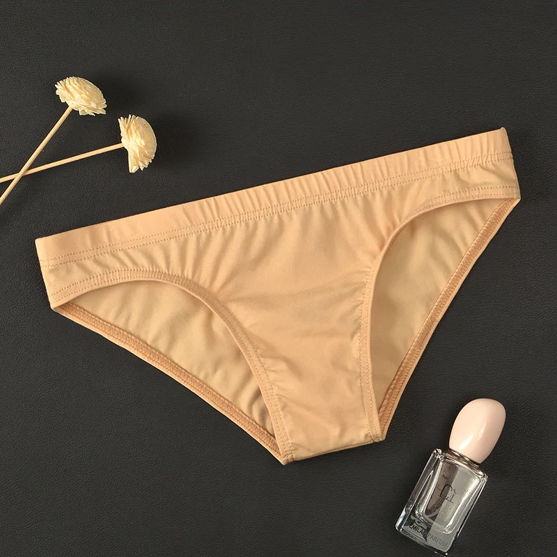 Men Underwear Low Waist U Convex Pouch Briefs Soft Breathable Ultra-Thin Bikini Thongs Seamless Underpants Elastic String Homme