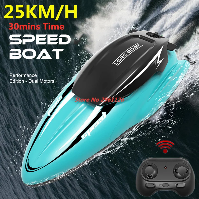 25KM/H High Speed Racing Boat Waterproof Rechargeable Electric Remote Control Speedboat 100M 30Mins RC Boat Summer Water Toy Boy