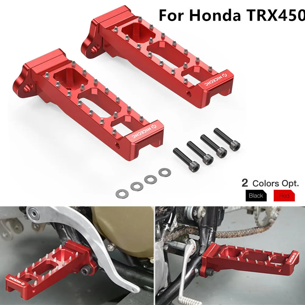 2 Pcs Foot Pegs Pedals Left & Right Footrest Footpegs Plates for Honda TRX450R Kick Start 2006-2009 TRX450ER Electric Start 2006