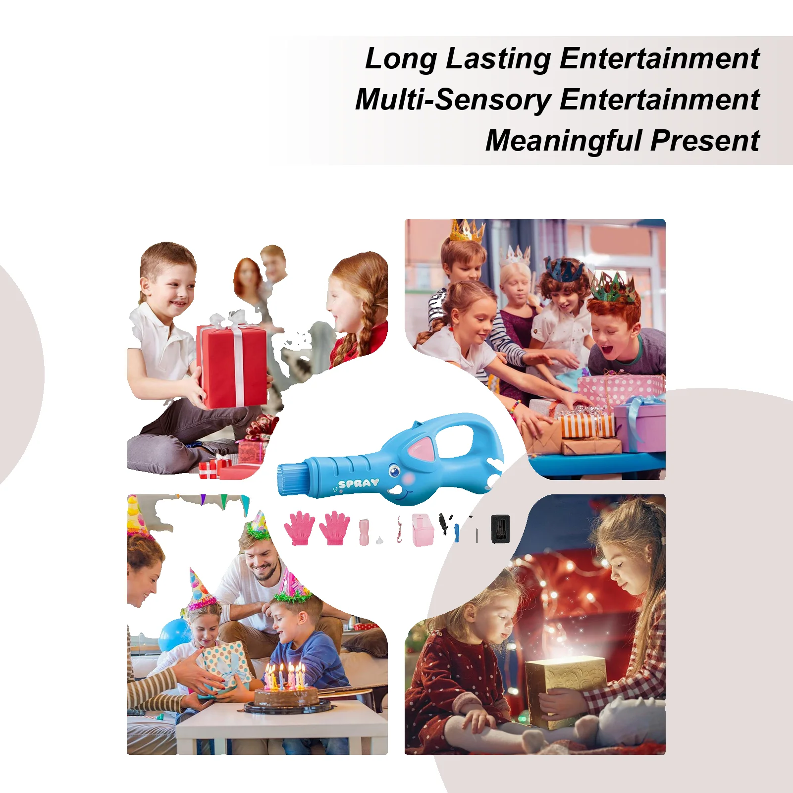 Fog Bubble Machine Rechargeable Automatic Bubble Blower With Lights And Music For Kids Party Beach Summer Play Outdoor