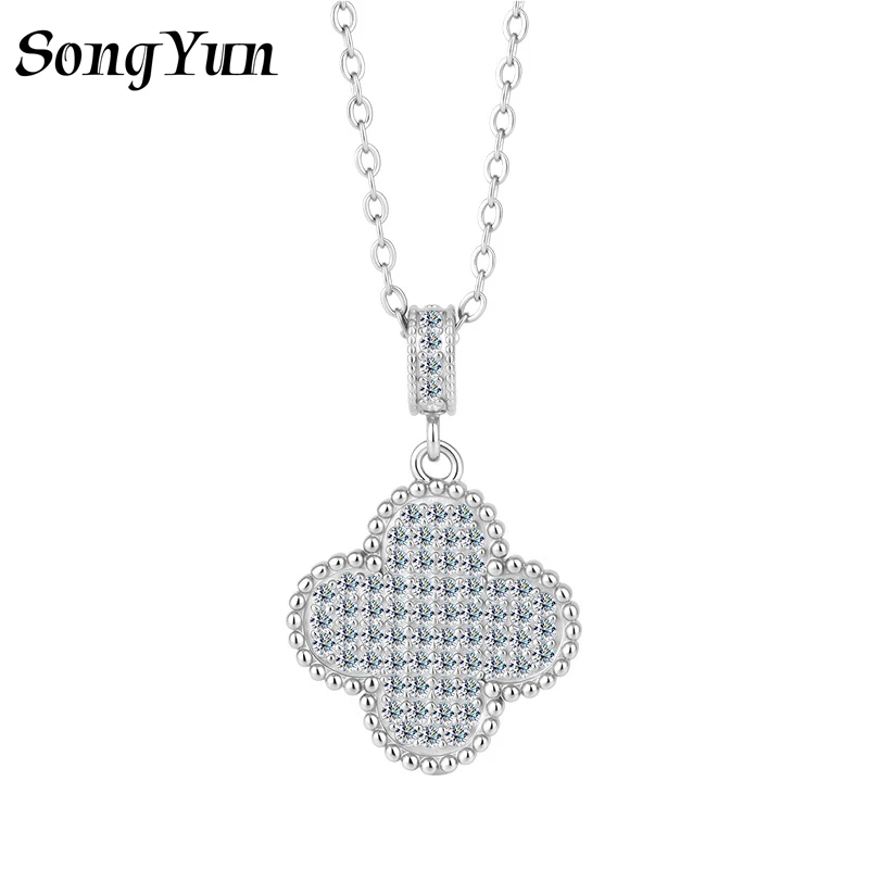 

SONGYUN Jewelry 925 Sterling Silver Necklace Pendant Chain HCD Gemstones Vintage Style Best Friend Gift Women Necklaces Jewelry
