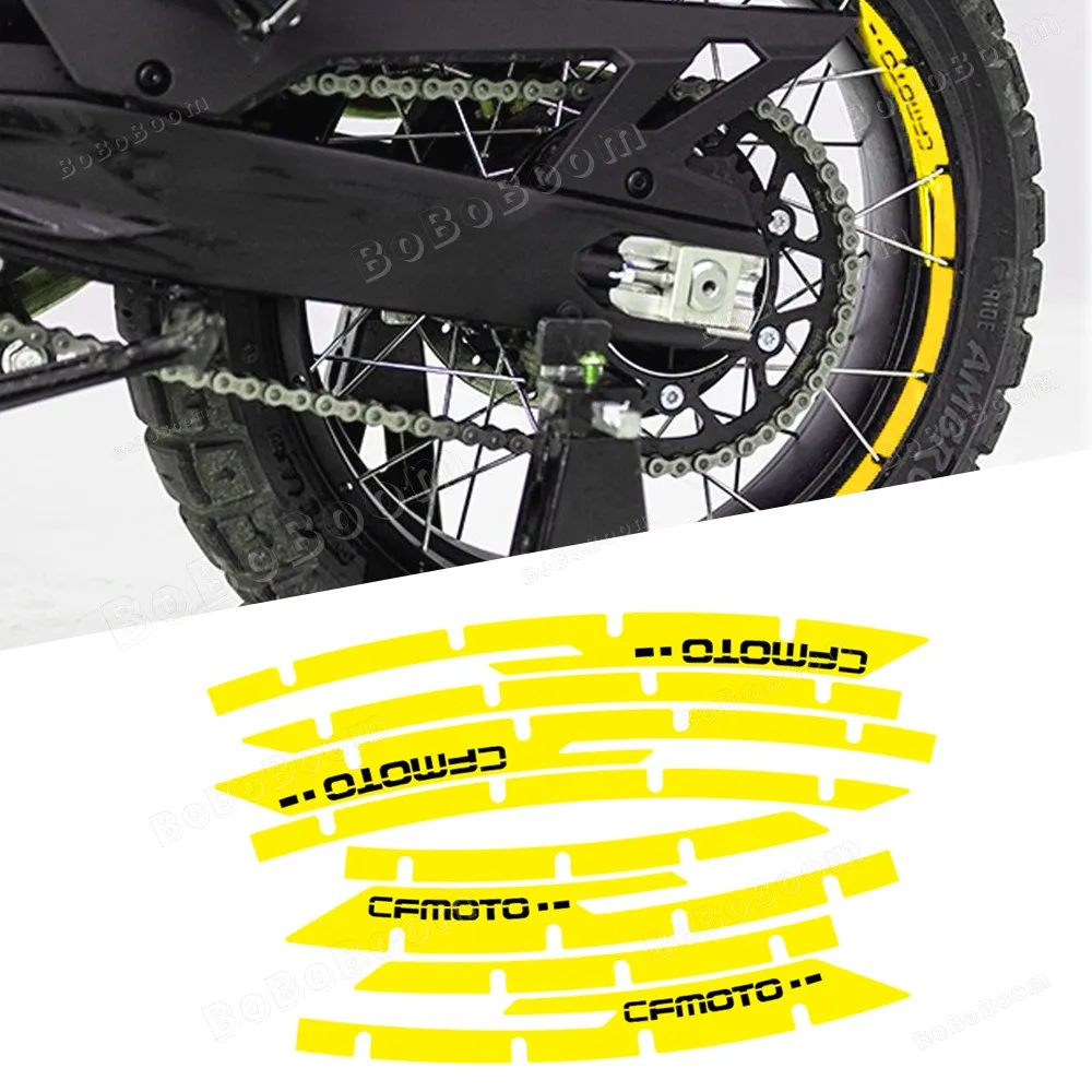 Reflective Motorcycle Inner Circle Sticker Vinyl Wheel Decal Stripe Tape Accessories For CFMOTO 450MT cfmoto IBEX 450 MT 450mt