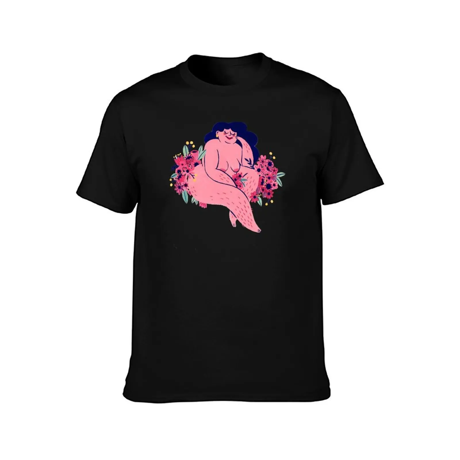 Among the flowers T-Shirt, Summer Casual Cotton Tee, Oversized Streetwear Tops, Vintage Graphic Print, Loose Fit Short Sleeve