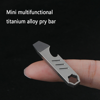 Mini TC4 Titanium Alloy Crowbar Bottle Opener Graduated Scale Hexagon Wrench EDC Outdoor Tools Multifunction Camping Gear