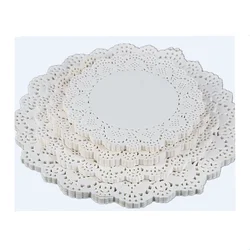 3.5/4.5/5.5/6.5 Inch Lace Paper Doilies Oil Absorbing Paper Pizza Bottom Paper Cake Biscuit Decoration For Party Christmas Bake