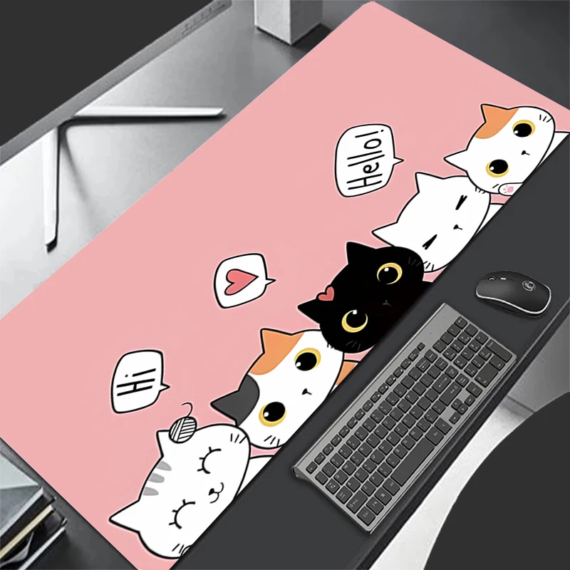 Mouse Pad Kawaii Gaming Accessories Notbook Computer Speed Mini Pc Gamer Keyboard Desk Mat Pink Anime Cute Cat Mousepad Gift