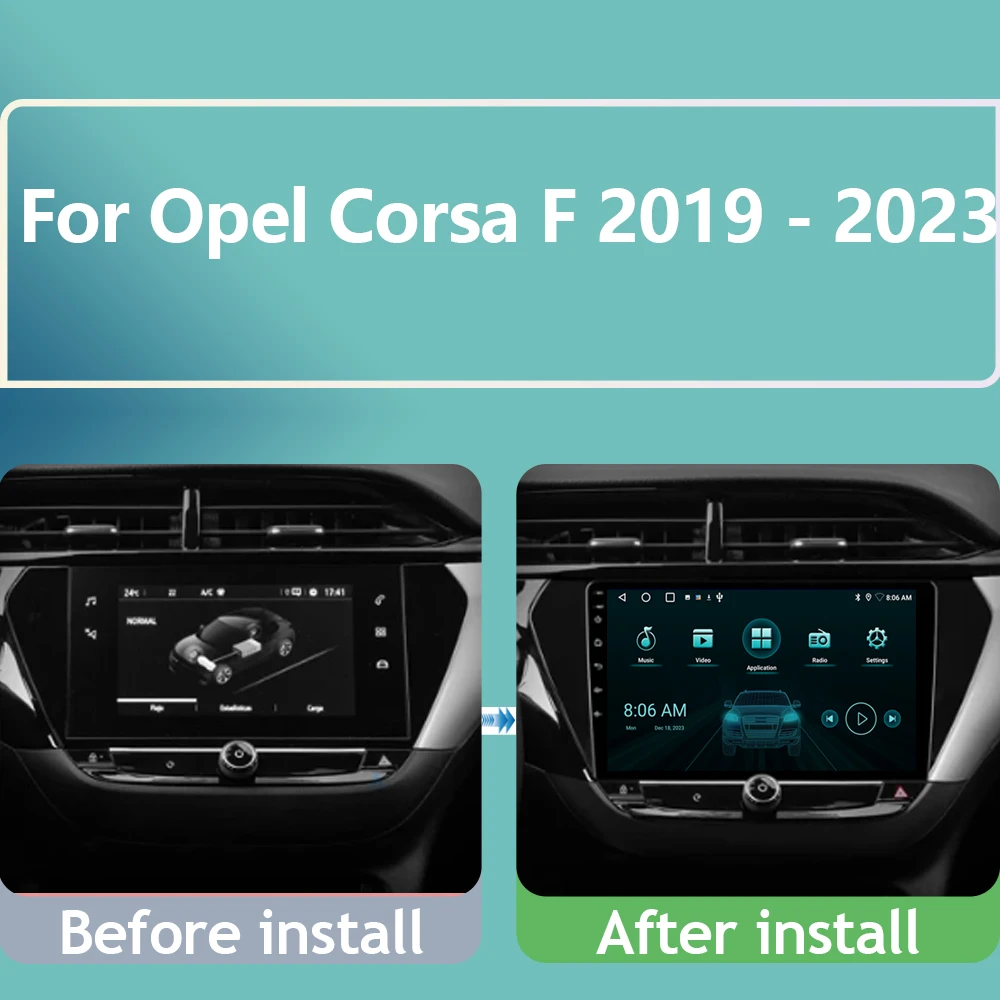 For Opel Corsa F 2019 - 2023 Car Radio Multimedia Stereo Carplay Video Player Navigation GPS Android Auto WIFI No 2din 2 din dvd