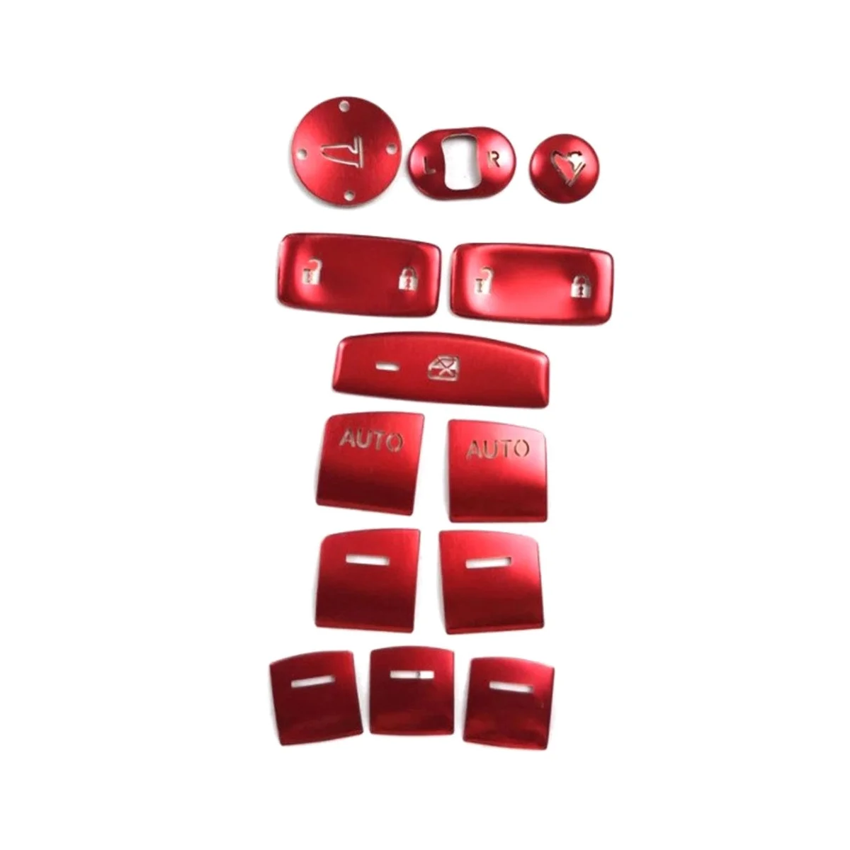 13Pcs Red Window Glass Lift Switch Button Cover Trim Sticker for Honda Civic 11Th Gen 2022