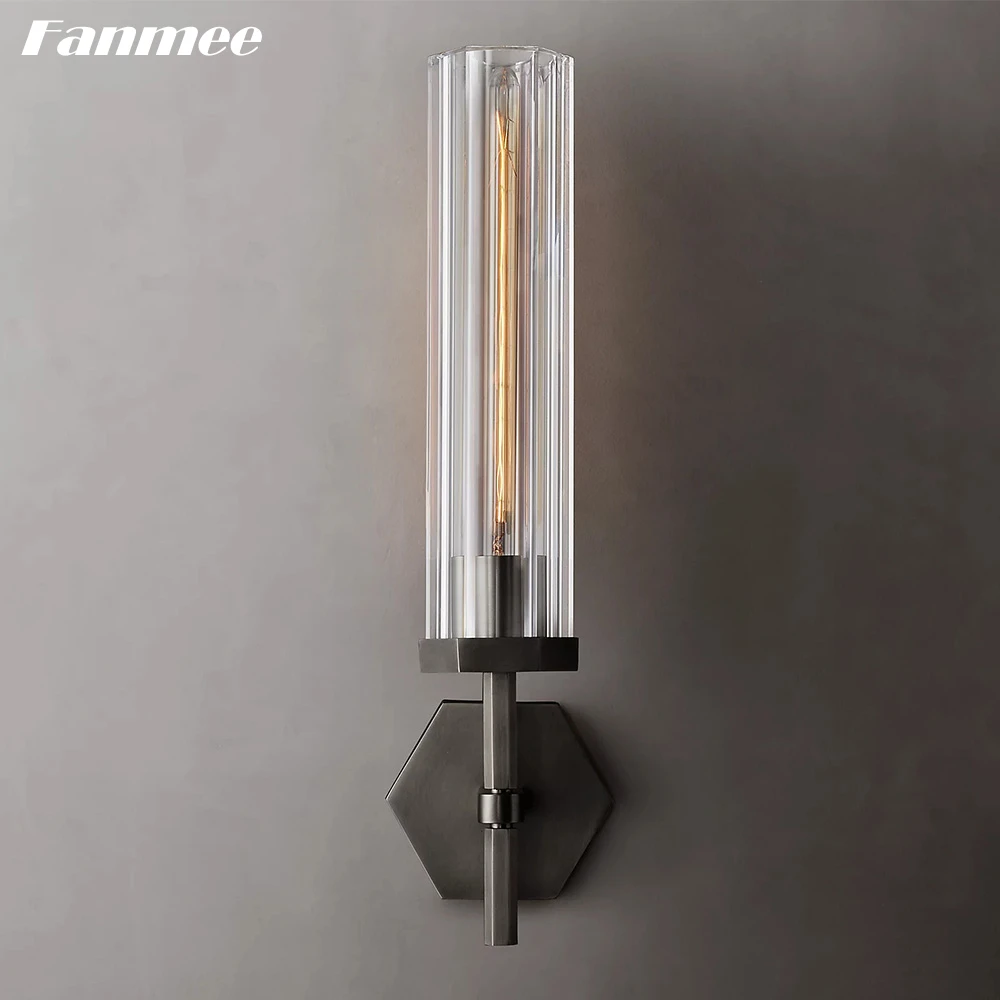 Modern Crystal Wall Lights Luxury Lambeth Hexagonal Crystal Sconce Nickel Black Brass Metal Clear Cristal Wall Lamps for Bedroom