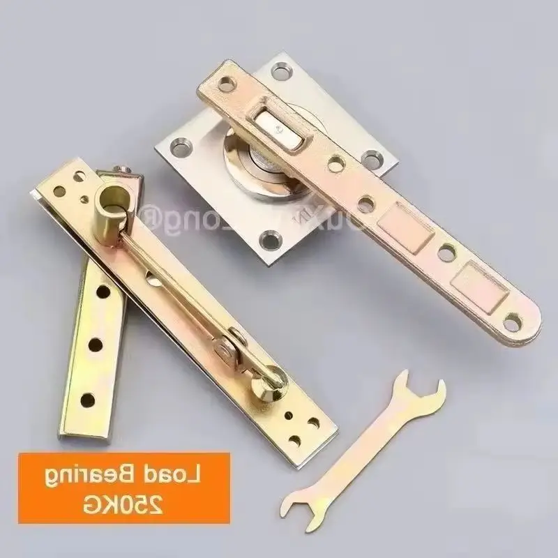 1Set Heavy Door Pivot Hinges 360° Rotary Invisible Hidden Furniture Door Hinges Up and Down Mount Door Shaft Loading 250KG/Set
