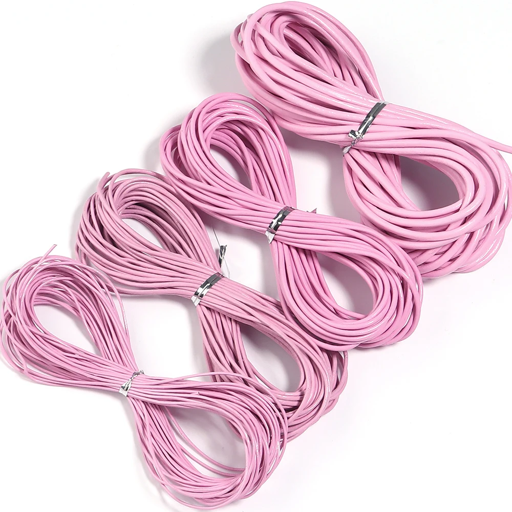 10 Meter 100 % echtes Lederband, Durchmesser 1/1,5/2/3 mm, buntes rundes Lederseil für Armband, Halskette, DIY-Schmuckherstellung – Detail 21