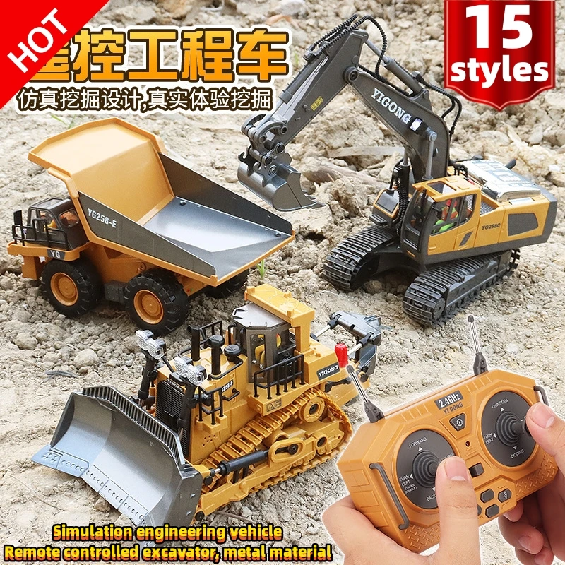 

2.4Ghz 6 Channel 1:24 RC Excavator toy RC Engineering Car Alloy plastic Excavator For Christmas gift festival Kids gifts Toys