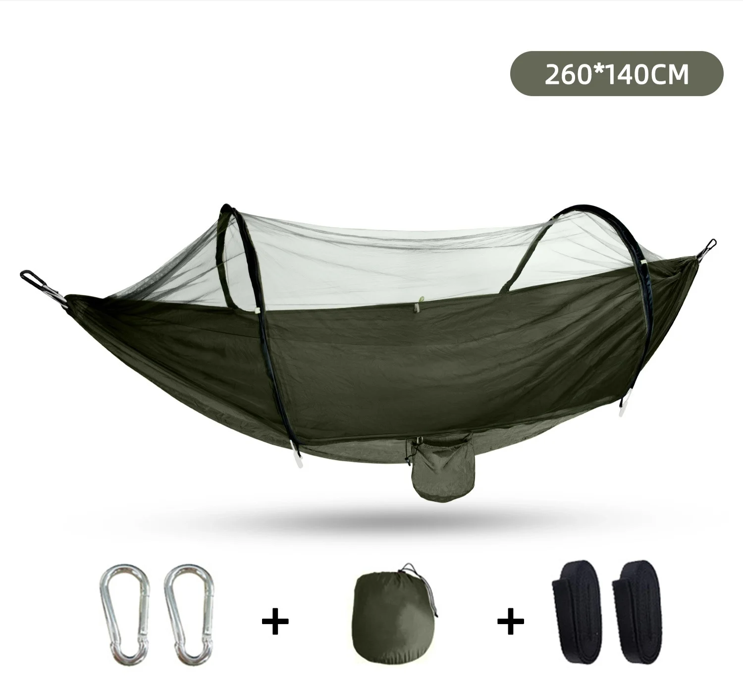 

Fully Automatic Quick-open Portable Bamboo Nylon Oxford Hammock Mosquito Net Outdoor Camping Hiking Swing Single/Doublepromote s