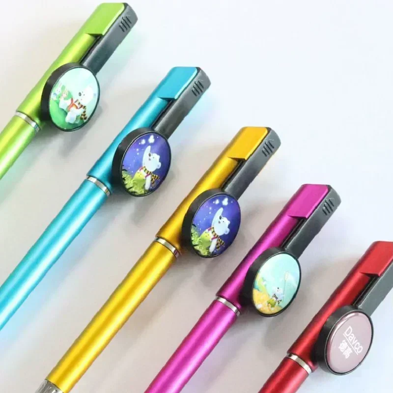 10Pcs Sublimation Print Blank Gel Pen Custom Logo Image Personalized Printed DIY Gift Pen with Phone Holder Touch Screen stylus