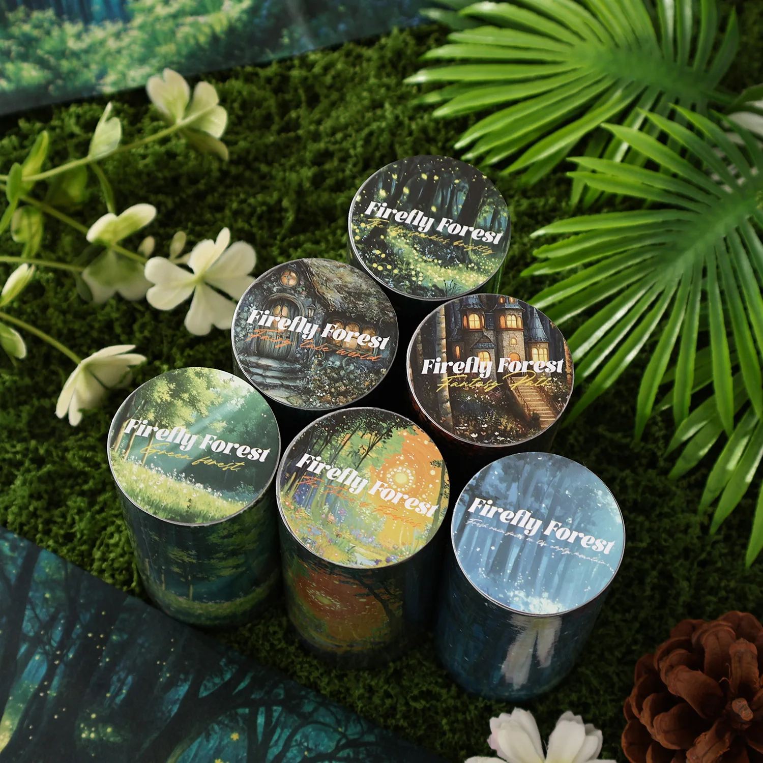 1pcs/1lot Decorative Adhesive Tapes Firefly Forest  Kingdom Junk Journal DIY Paper Japanese Masking Scrapbooking Stickers
