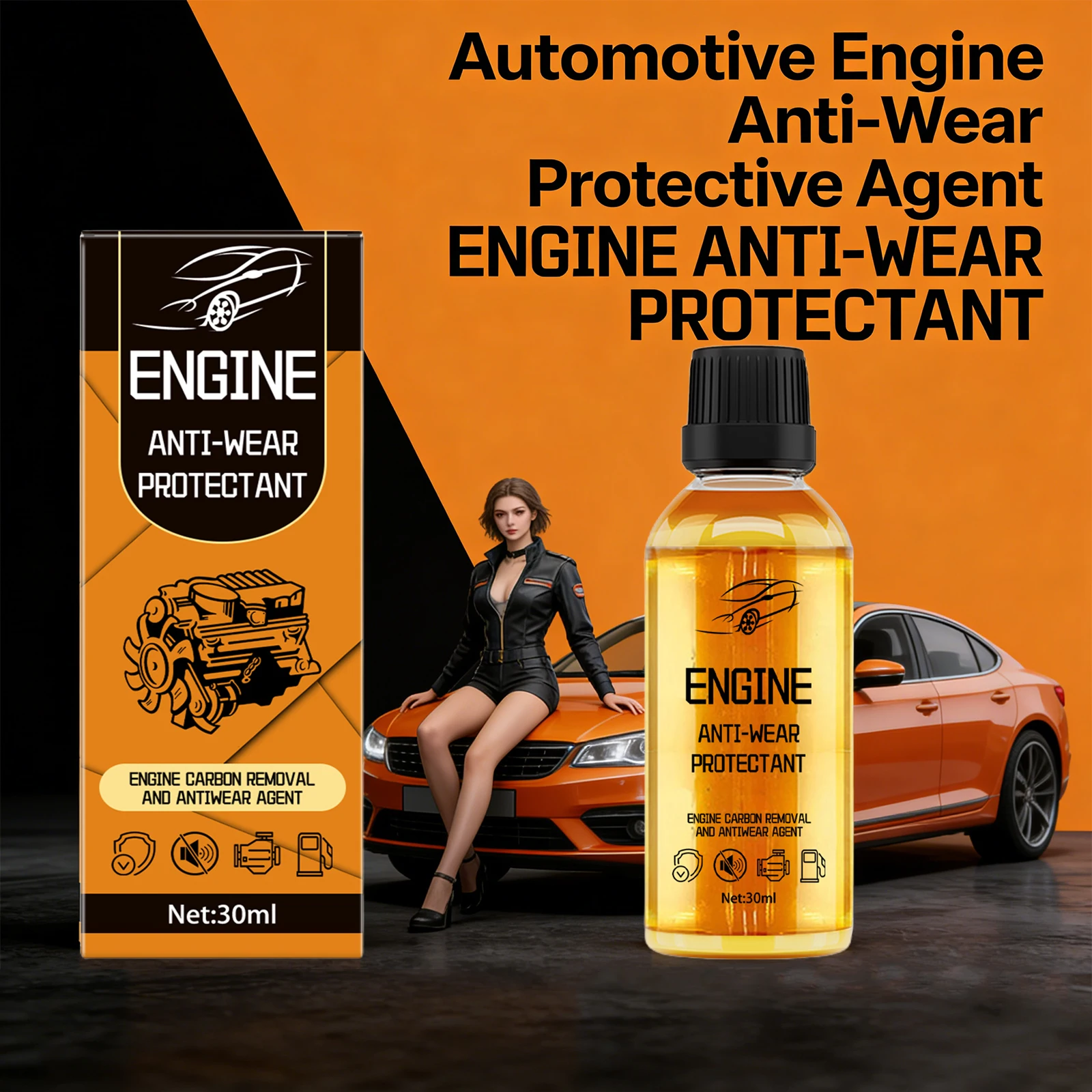 Engine Anti-Wear Protective Agent Rust and Noise Prevention Carbon Removal Anti-Wear Repair Oil Reduce Engine Friction Car Care