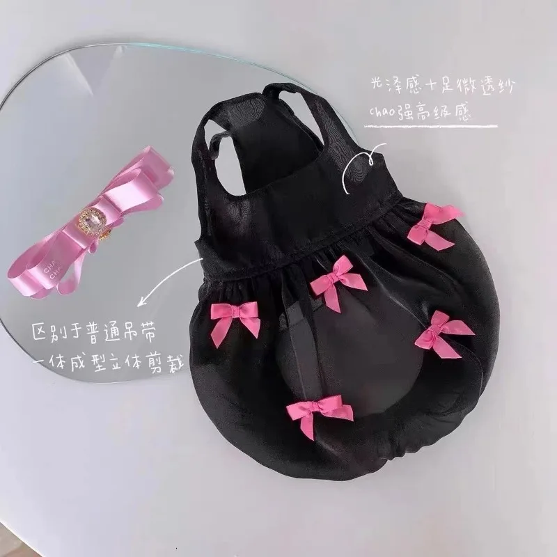 Pet Dog Dresses Princess Wind Flowing Light Gauze Dog Summer Bow Strap Skirt Sling Dress Breathable Thin TeddyPet Dog Clothes